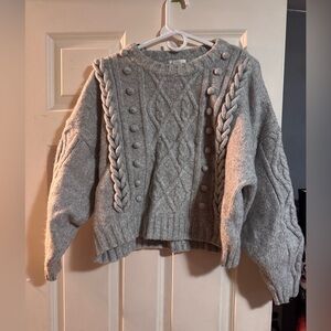H&M Light Gray Crop Sweater